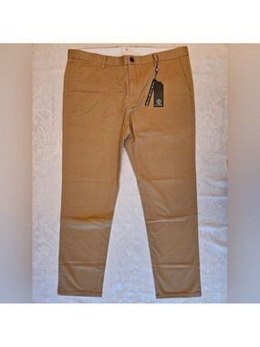 Classic Men's Cotton Dark Khaki Chino Pants, Size 42, Snover, NWT